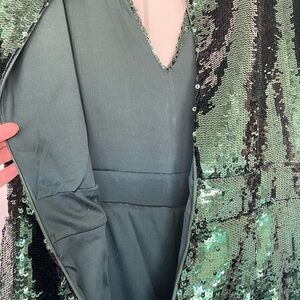 Green sequins jumpsuit